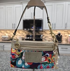 Coach Poppy Glam Op Art Wristlet Y2K